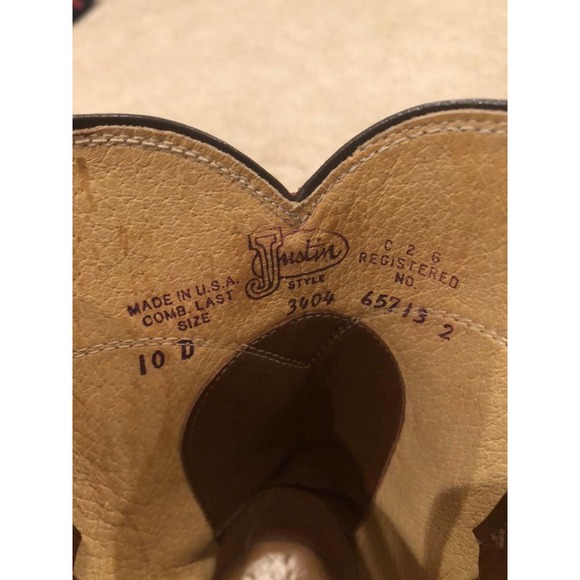 Justin leather boots size 10 men - Picture 7 of 9